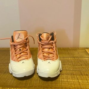 Kids Jordans size 13, pink and white